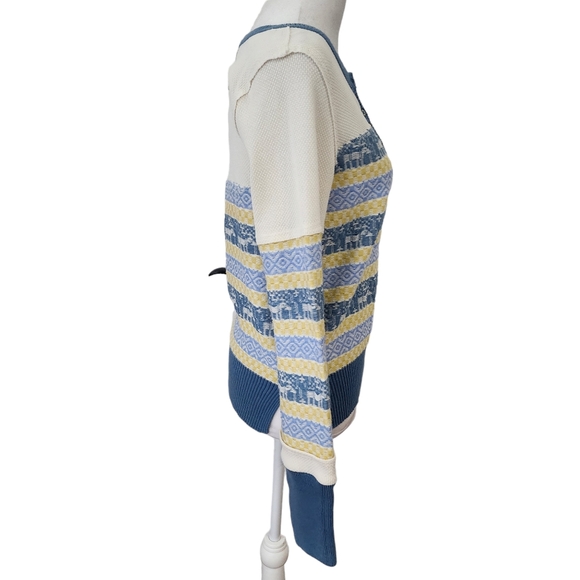 Free People Exposed Seam Thermal To The Woods  Henley Top in Light Combo - Picture 6 of 10